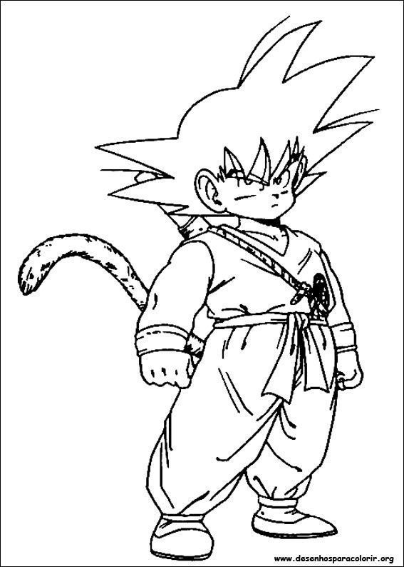 Goku com rabo – Desenhos para Colorir