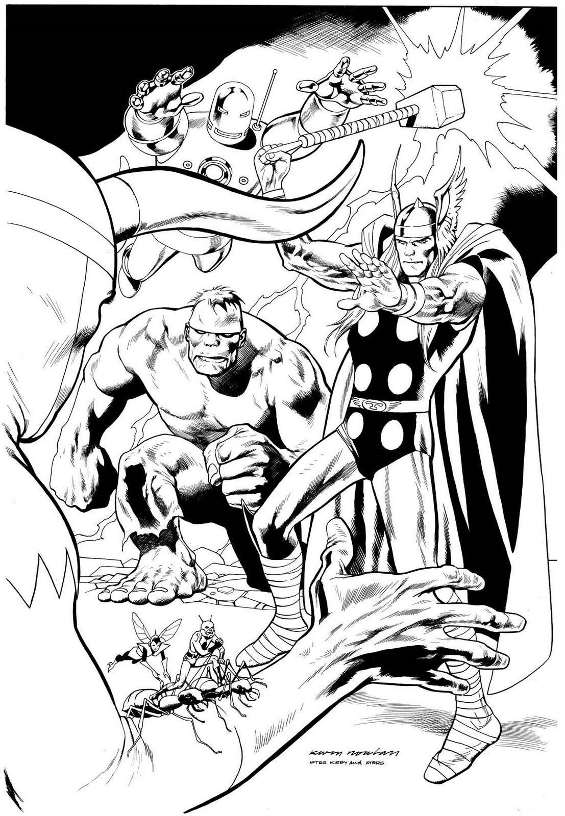 Thor e Hulk os Vingadores – Desenhos para Colorir