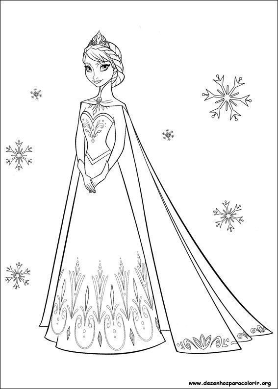 Ana Princesa Frozen Desenhos para Colorir