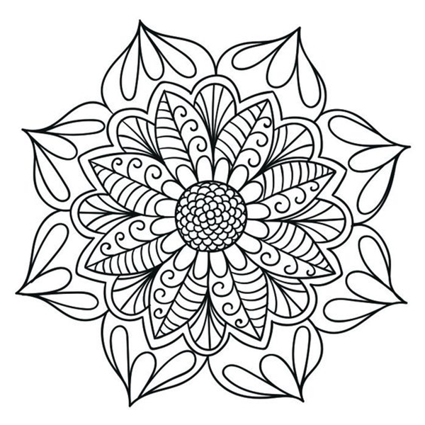 Mandala de Girassol – Desenhos para Colorir