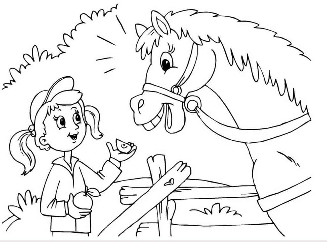 Desenho de Princesa e cavalo para Colorir - Colorir.com