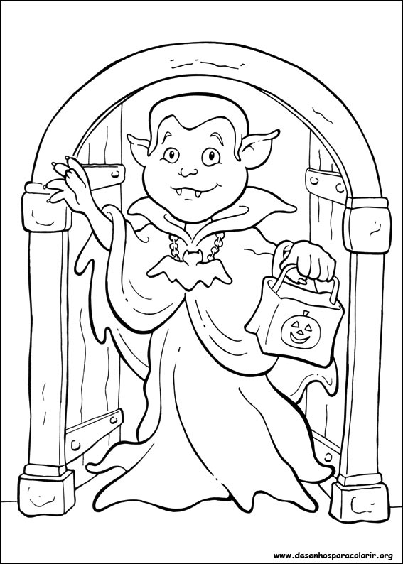 Desenho de Vampiro para o Dia das bruxas para Colorir - Colorir.com