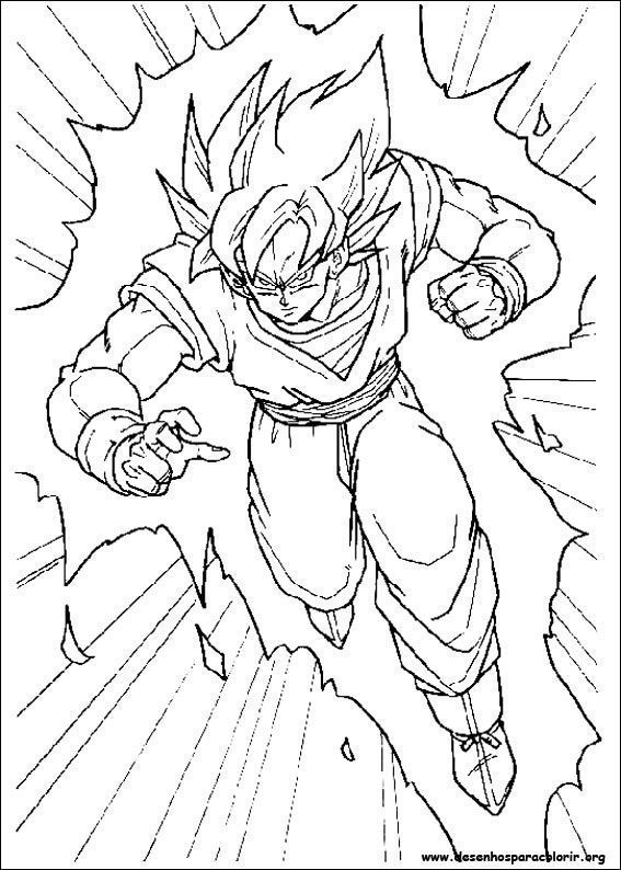 Goku criança voando para colorir - Imprimir Desenhos